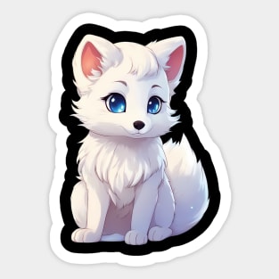 Playful Frosty Baby Arctic Fox Sticker